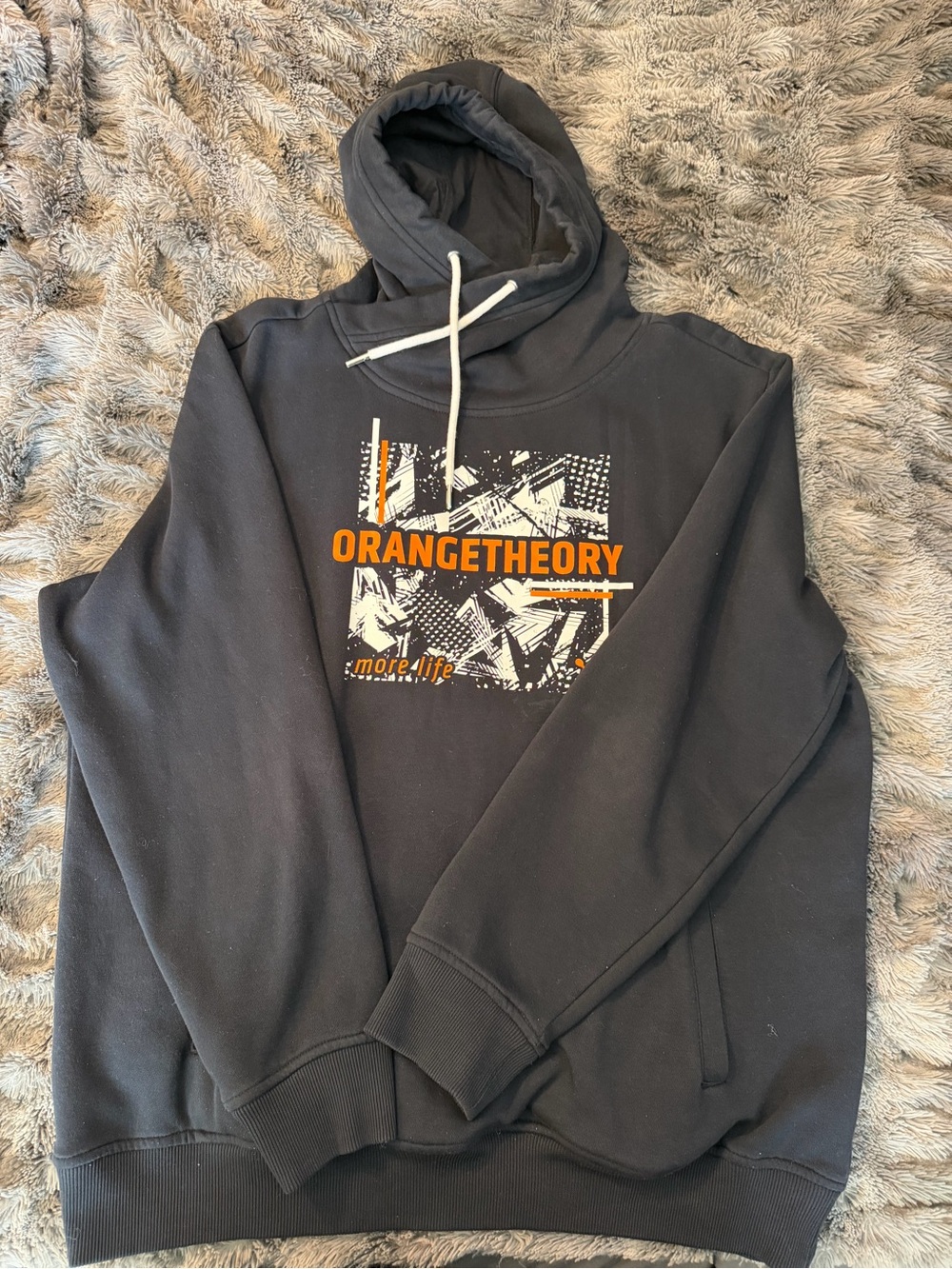 Orangetheory More Life Black Graphic Hoodie Sweatshirt in XL